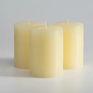 Memoward Stumpenkerzen Creme,Kerzen Groß 3er Set,Lange Brenndauer ca.50+ Std,Saubere Verbrennung,Unparfümiert,für Haushalt,Feiern und Gastronomie Deko,(7.5 x 10 cm-3er, Creme)
