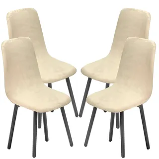 WJHDWYD Bezüge for Esszimmerstühle, 2er-/4er-/6er-Set, Muschel-Esszimmerstuhl-Bezüge im Mid-Century-Modern-Stil, gepolsterte for Esszimmer-Akzent-Seitenstühle(B5,4 PCS)