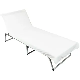 ZOLLNER Strandtuch, Mikrofaser (1-St), 75 x 215 cm, 100% Baumwolle, Liegenbezug für Sonnenliege weiß