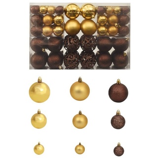 furnicato Weihnachtsbaumkugel 100-tlg. Weihnachtskugel-Set 3/4/6 cm Braun/Bronze/Golden bunt