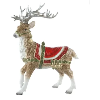 Goebel Figur Rentier mit silbernem Geweih - Fitz & Floyd Xmas