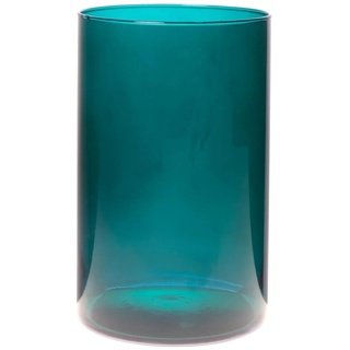 Dekoglas, Vase LEVI Essentials Zylinder H. 20cm D. 14cm Petrol blau Glas Hakbijl