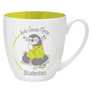 GrussundCo Kaffeebecher Anti-Stress-Tasse Studenten, Porzellan, gelb, 450ml