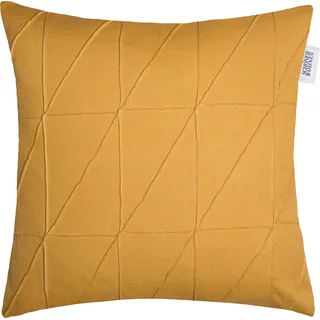 Dekokissen "Across", braun (caramel, unifarben), B:45cm L:45cm, Baumwolle, Leinen, SCHÖNER WOHNEN-KOLLEKTION, Dekokissen_Sitzkissen_Kissenhüllen, mit graphischer Ziernaht