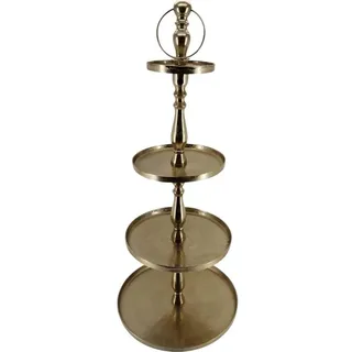 Lesli Living Dekoetagere Etagere Brush 120cm gold 4Etagen Servierständer Pralinenständer goldfarben
