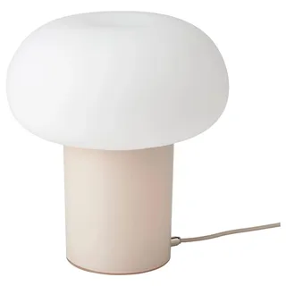 IKEA DEJSA Tischlampe beige/opalweiß, Glas, 28 cm