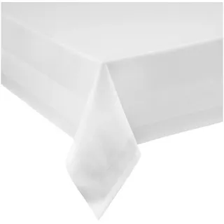 Moderno Tischdecke Tischdecke & Servietten Vollzwirn-Damast aus Baumwolle mit Atlaskante, Eckig 130x220 cm weiß Eckig 130x220 cm