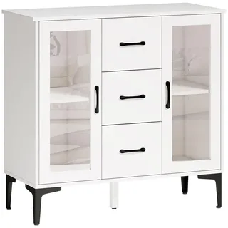 Homcom Sideboard 90 x 86 x 38 cm Weiß
