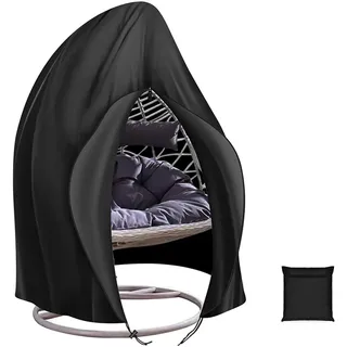SIRUITON Regenabdeckung Abdeckung für Hängesessel Schwingsessel Reißfest Oxford 420D Gewebe und Innen mit PVC Beschichtet Schwarz -18 Monate Garantie158x215 cm