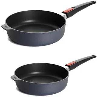 WOLL Pfannen-Set Diamond Lite Schmorpfannen 28 cm & 24 cm, Aluminiumguss (Bratpfannen-Set, 2-tlg), NICHT Induktionsgeeignet schwarz