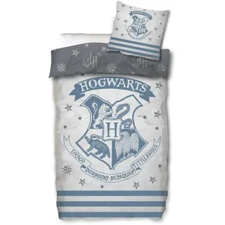 Harry Potter Bettwäsche 135x200 80x80 cm 2-teilig Bettbezug Kissenbezug Bettwäsche-Set zum Wenden Hogwarts Baumwolle