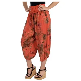 malito more than fashion Haremshose malito Damen Aladinhose mit floralem Muster, Haremshose zum Tanzen, Aladinhose mit floralem Muster Einheitsgröße rot