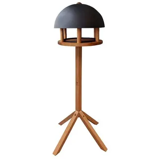 Futterhaus Eiche rund Dach schwarz 58,2x58,2x116,4 cm