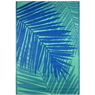 Picknickteppich Malibu aus Polypropylen, wetterfest, Blau-Grün 180 cm | Aus recyceltem Polypropylen gefertigt, ergänzt der wetterfeste Outdoor-Teppich Malibu die Bodenfläche unter einer Sitzgruppe.