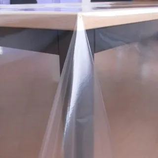 KEVKUS Tischfolie Tischdecke glasklar durchsichtig transparent 0,3 mm wählbar in eckig rund oval (Rand: Schnittkante (ohne Einfassung), 90 x 240 cm eckig Biertisch XL)