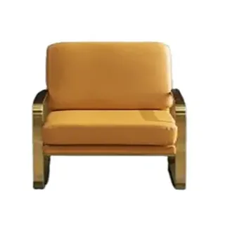 Xlmoebel Sessel Einzelner Fernsehsessel aus Leder im Club Lounge Design mit Polsterung (1-St., Sessel), Hergestellt in Europa orange