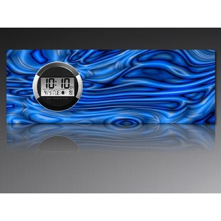 dixtime Wanduhr 6116 Dixtime Digital Designer Wanduhr, Moderne Wohnraumuhr 35x100cm (Einzigartige Digitaldruck-Optik aus 4mm Alu-Dibond) blau|schwarz