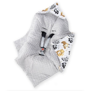 Einschlagdecke »(Made in EU) Baby Babydecke, Fußsack, Kuscheldecke mit Kapuze, universal für Babyschale; Autositz; Buggy; Kinderwagen, ca. 90x90 cm«, Amilian grau