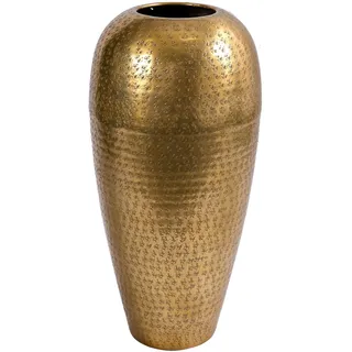 Vase Oriental 25cm - Gold - Metall-Aluminium-Legierung Hammerschlag | Montiert, vielseitig einsetzbar, Unikat-Oberfläche, Antik-Look, orientalischer Look