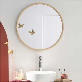 Wandspiegel, rund, Design aus Holz, D60 cm