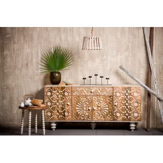 OTTO home Sideboard Spring, Kommode aus massivem Mangoholz, Breite 160 cm orange
