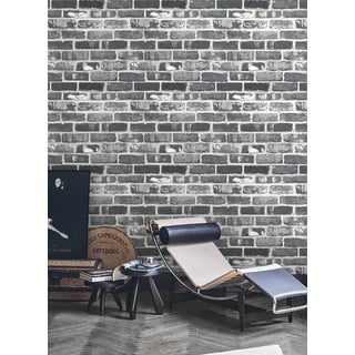 BUVU tapete 53x1000cm Steintapete Grau Natur Stein, Vinyl schöne edle Tapete im Steinmauer Loft Design, moderne 3D Optik für Wohnzimmer, Schlafzimmer oder Küche
