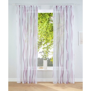 my home Gardine Dimona, Kräuselband (2 St), transparent, Voile, 2er-Set, Bestseller, Polyester, Wellen weiß 140 cm x 175 cm