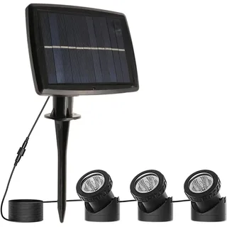 SUAVER Solar Spotlight Licht, Wasserdicht Strahler LED Außen Unterwasser Scheinwerfer Solar-Gartenleuchte Landschafts beleuchtung für Garten, Brunnen, Terrasse, Liegewiese (Typ 3-weiß)