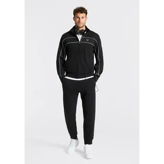 Champion Jogginganzug CHAMPION "Terry Full Zip Sweatshirt", Herren, Gr. 3XL, schwarz (nbk, nbk, nbk, egt), Obermaterial: 55% Baumwolle, 45% Polyester, Sportanzüge Jogginganzug, für Training und Freizeit, aus Baumwolle und Polyester