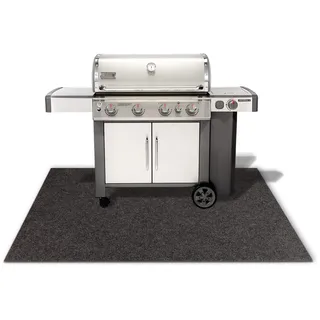 Floordirekt BBQ-Matte Dalton - Grillschutzmatte für Terrasse, Balkon & Garten - Bodenschutzmatte Grillunterlage Grillmatte - Feuerfester Grilluntergrund (200 x 100 cm, Anthrazit)