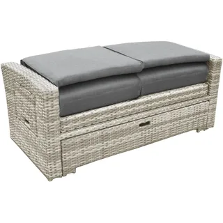 bellavista® Multifunktionsliege 'Begur' grau/anthrazit 148 x 93 x 65 cm