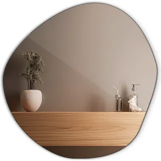 Decormat Unregelmäßig geformter Spiegel - Hängespiegel für die Wandmontage - Wandspiegel Boho - 48x48 cm – 68x67 cm
