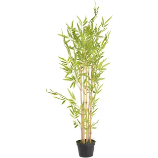 UNUS Bambus Kunstpflanze 120 cm mit Echtholzstamm künstlicher Bambus | im Topf naturgetreue Deko Pflanze