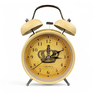 GMMH Retro Analog Wecker, Ohne Ticken, Tischuhr Nachttischuhr Doppelglockenwecker (14-4) Vintage Retro Nostalgie aus Metall, Antik Standuhr Schreibtischuhr Uhr Tischwecker mit Alarm, Weckuhr