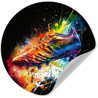 MuchoWow Wandsticker Graffiti - Sport - Fußball - Schuh - Farbe (1 St), Wanddeko Wohnzimmer Schlafzimmer Wandverkleidung, 50x50 cm bunt 50 cm x 50 cm x 0.1 cm