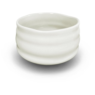 AIYICIII Keramik-Matcha-Schüssel, handgefertigt, japanische grüne Teetasse, Matcha-Teetasse, Zeremonie (weiß)