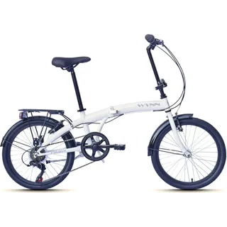 WYNN Faltrad 20 Zoll FOLD1.0 weiß Rahmenhöhe 27 cm Damen Herren Klapprad 6 Gänge V-Brake - Weiß