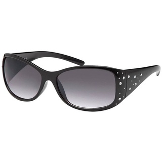 BEZLIT Eyewear Retrosonnenbrille Damen Designer Sonnenbrille Retro Strasssteine (1-St) mit verziertem Bügel schwarz