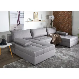 Collection AB Wohnlandschaft Josy U-Form, B: 307 cm, Bettfunktion & Bettkasten, Federkern grau