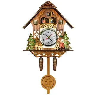 Antike Kuckucksuhr Aus Holz, Vogelhaus-wanduhr, Wohndekoration, Hänge-kuckucksuhr, Automatische Schwingglocke, Pendel, Dekoration