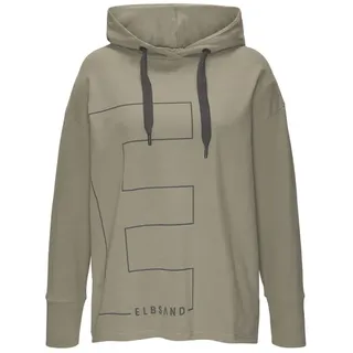 ELBSAND Hoodie mit Logodruck Khaki M