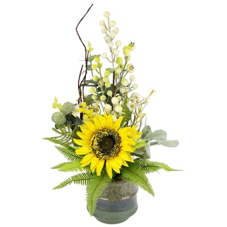 Kunstblume I.GE.A. "Sonnenblume" Kunstpflanzen Gr. B/H/L: 27 cm x 45 cm x 27 cm, gelb Kunstpflanzen Im Topf aus Keramik Blumen Arrangement Tischdeko