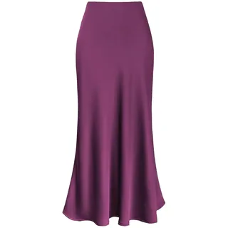 Röcke Damen Satinrock Lang Satin Rock Midi Rock Midi Satin Business Midirock Bleistiftrock Maxirock Long Skirt Satin Kleid