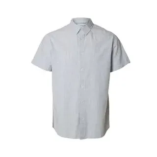 Selected Homme Herren Freizeithemd SLHREGSUN SHIRT SS CLASSIC Regular Fit 16079053 Weiß Thin Stripes M