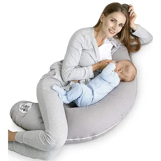 sei Design Stillkissen 170x30 cm ergonomisch | Schwangerschaftskissen Seitenschläferkissen Komfortkissen Erwachsene | Babynestchen Neugeborene Baby Kissen mit Bezug 100% Baumwolle