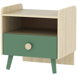 Kinder-nachttisch Mit Schublade Und Offenem Fach, Kleiner Beistelltisch Aus Holz Für Kinderzimmer