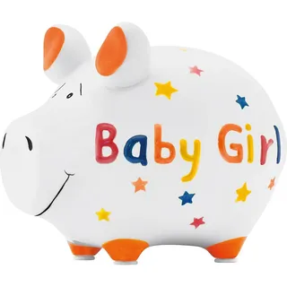 KCG Spardose Baby Girl 12,5 x 9 cm Keramik Weiß