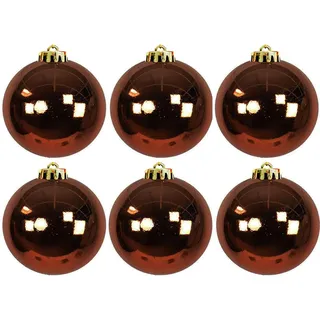 Mojawo 6 Stück XL Christbaumkugeln Weihnachtsbaumkugeln Baumschmuck Braun Ø 15cm Schmuckkugeln
