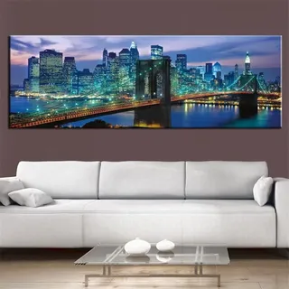 Diamond Painting New York ,5D Diamond Painting Groß 40x100cm, Diamant Painting Bilder Erwachsene/Kinder Malen nach Zahlen DIY Diamant malerei Voll Round bohrer Set, daiment Painting, Deko, Gifts