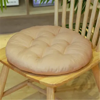 SWECOMZE 2er Set Sitzkissen, Sitzkissen für Gartenstuhl, Kissen Sitzauflage Stuhlauflage für Indoor und Outdoor 40x40 cm (Beige,Runden)